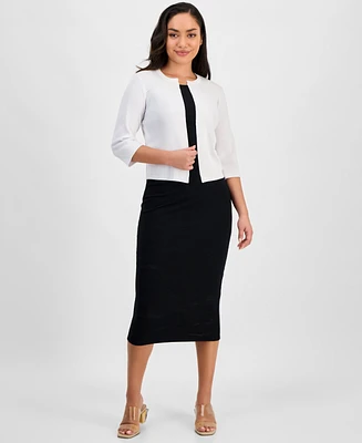 Robbie Bee Petite 3/4-Sleeve Open-Front Shrug