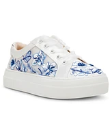 Betsey Johnson Women's Nino Embroidered Toile Lace-Up Sneakers