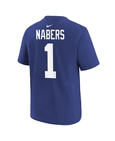 Nike Men's Malik Nabers Royal New York Giants Player Name Number T-Shirt