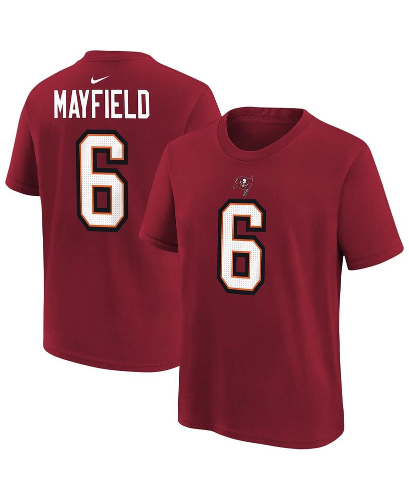 Nike Men's Baker Mayfield Red Tampa Bay Buccaneers Player Name Number T-Shirt