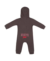 Colosseum Baby Boys and Girls Charcoal Ohio State Buckeyes Zando-Zan Waffle Full-Snap Hooded Romper