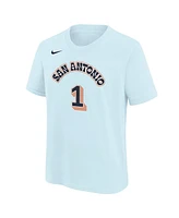 Nike Big Boys and Girls Victor Wembanyama Light Blue San Antonio Spurs 2024/25 City Edition Name Number T-Shirt