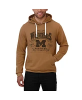 Fanatics Men's Tan Michigan Wolverines Camp Fleece Tri-Blend Pullover Hoodie