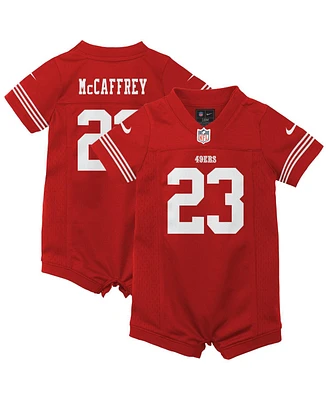 Nike Baby Boys and Girls Christian McCaffrey Scarlet San Francisco 49ers Game Romper Jersey