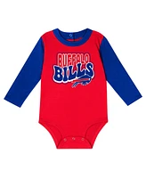 Outerstuff Baby Boys and Girls Buffalo Bills Double Up Long Sleeve Bodysuit Pants Set