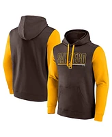 Fanatics Men's Brown San Diego Padres Outline Fleece Pullover Hoodie