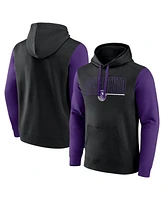 Logo Athletic Men's Black Sacramento Kings Outline Colorblock Pullover Hoodie