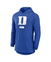 Nike Men's Royal Duke Blue Devils Lightweight Performance Long Sleeve Hoodie T-Shirt