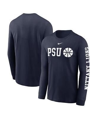 Nike Men's Navy Penn State Nittany Lions Basketball Icon Two-Hit Long Sleeve T-Shirt