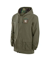 Nike Men's Olive/Camo Michigan State Spartans 2024 Military Appreciation Full-Snap Hoodie Jacket