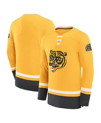 Fanatics Men's Gold Boston Bruins Vintage High Point Long Sleeve T-Shirt