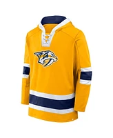 Fanatics Men's Gold Nashville Predators Inside Line Fleece Pullover Hoodie