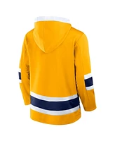 Fanatics Men's Gold Nashville Predators Inside Line Fleece Pullover Hoodie