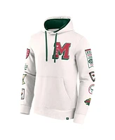 Fanatics Men's White Minnesota Wild Letterman Fleece Pullover Hoodie