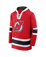 Fanatics Men's Red New Jersey Devils Inside Line Fleece Pullover Hoodie