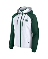 Fanatics Women's White Michigan State Spartans Full-Zip Anorak Hoodie Jacket