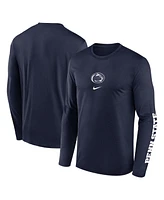 Nike Men's Navy Penn State Nittany Lions Primetime Center Lockup Two-Hit Legend Long Sleeve T-Shirt