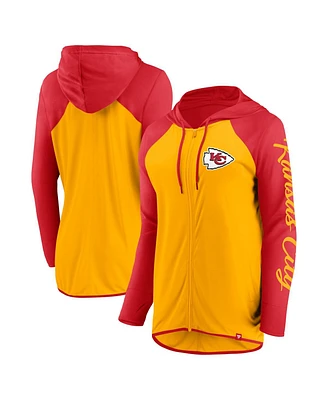 Fanatics Women's Gold/Red Kansas City Chiefs Script Full-Zip Hoodie