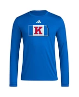 Adidas Men's Royal Kansas Jayhawks Basketball State Outline Pre-Game Long Sleeve T-Shirt