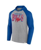 Fanatics Men's Gray/Royal Buffalo Bills Under Center Long Sleeve Hoodie T-Shirt