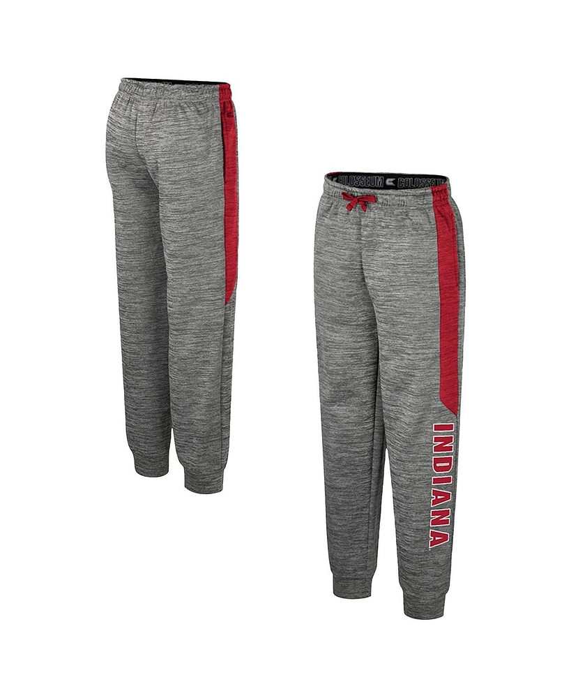 Colosseum Big Boys and Girls Heather Gray Indiana Hoosiers Fleece Pants