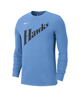 Nike Men's Light Blue Atlanta Hawks 2024/25 City Edition Essential Logo Long Sleeve T-Shirt