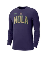 Nike Men's Purple New Orleans Pelicans 2024/25 City Edition Essential Logo Long Sleeve T-Shirt