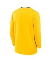 Jordan Men's Maize Michigan Wolverines 2024 Sideline Coach Performance Half-Zip Long Sleeve Top