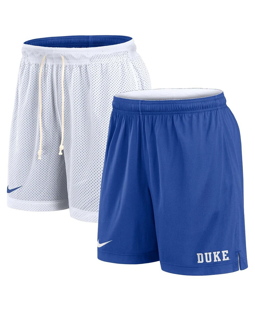 Nike Men's White/Royal Duke Blue Devils Primetime Reversible Performance Shorts