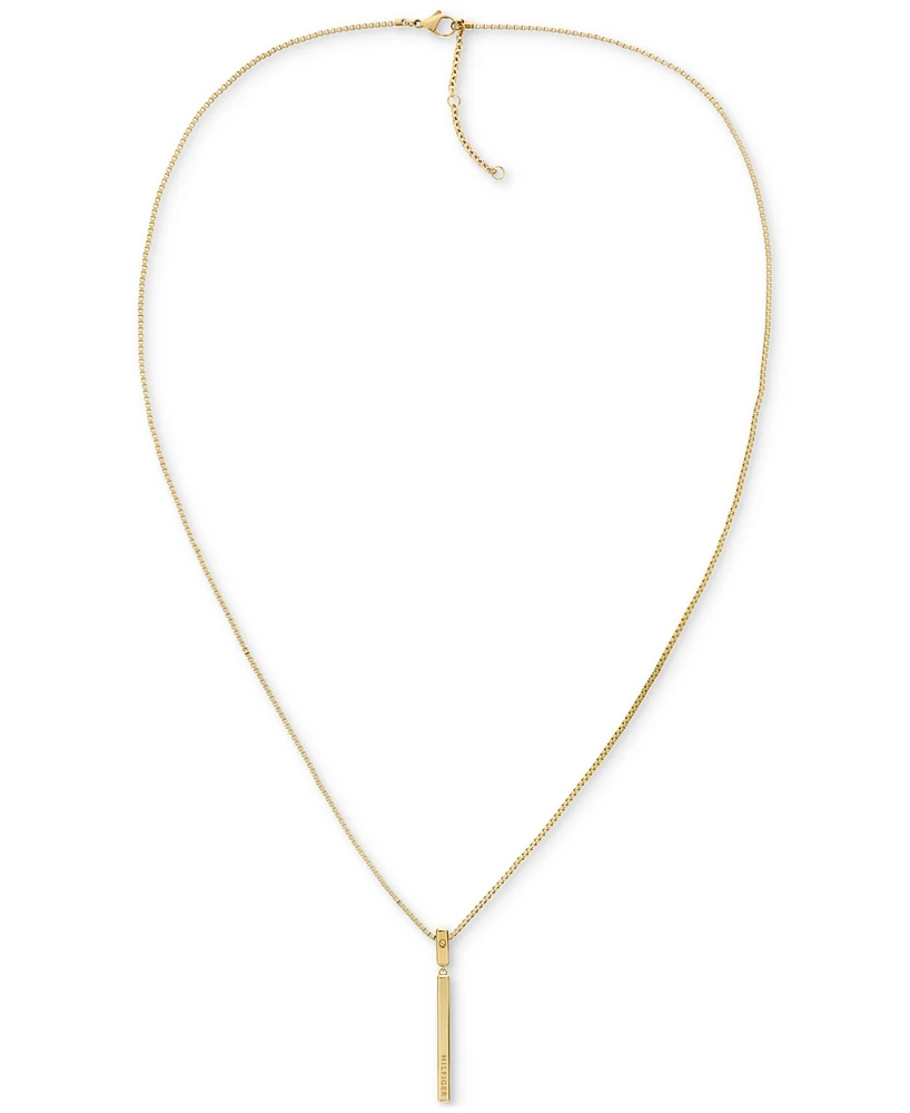 Tommy Hilfiger Linear Logo Bar Necklace, 26" + 2" extender