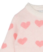 Rare Editions Baby Girl Heart Print Knit Outfit, 2-Piece Set