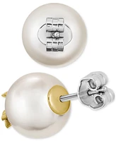 Lacoste Gold-Tone Matchpoint Glass Pearl Stud Earrings