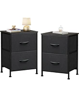 Wlive Nightstand Set of 2 Drawer Dresser for Bedroom Small with Drawers Bedside Furniture Night Stand End Table College Dorm