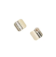 Dented Textured Square Stud Earrings