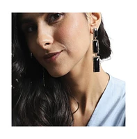 Bar Stone Drop Earrings