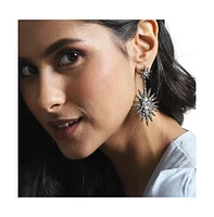 Sohi Crystal Rays Drop Earrings