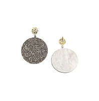 Sohi Embellished Circular Drop Earrings