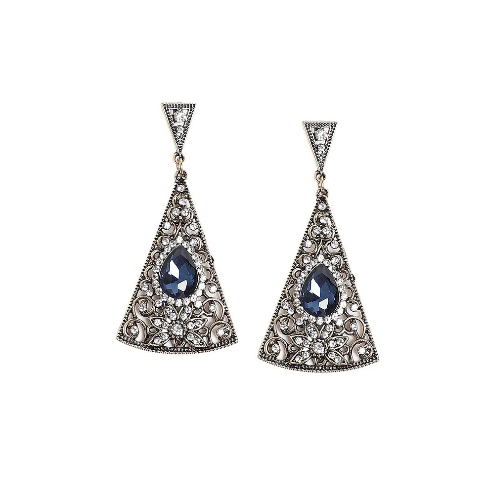 Sohi Triangle Filigree Drop Earrings