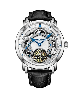 Stuhrling Celestial Timekeeper 1017 Dual Time Automatic 44mm Skeleton Watch