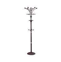 Slickblue Wood and Metal Coat Rack Hat Stand with Hooks on Top and Middle