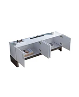 Slickblue Tv Entertainment Console with 2 Cabinets for Spacious and Organized Media Storage