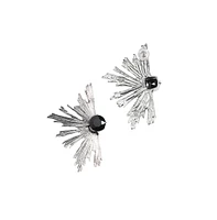 Sohi Metallic Flora Drop Earrings