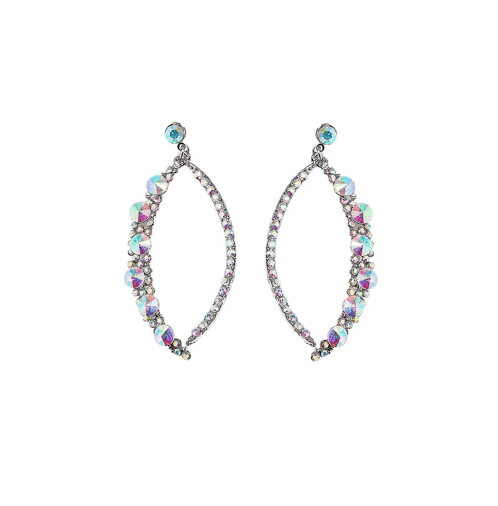 Sohi Rhinestone Crescent Drop Earrings