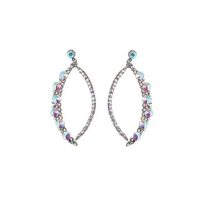 Sohi Rhinestone Crescent Drop Earrings