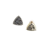 Sohi Crystal Cluster Triangle Stud Earrings