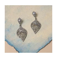 Intricate Leaf Drop Earrings