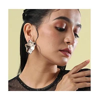 Sohi Metallic Wave Stud Earrings