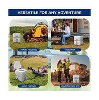 SereneLife Portable Outdoor Toilet With 5.3 Gal Tank & Easy Clean Flush