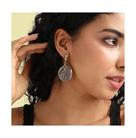 Circular Textured Drop Earrings