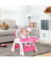 Costway 3 in 1 Baby High Chair Convertible Play Table Seat